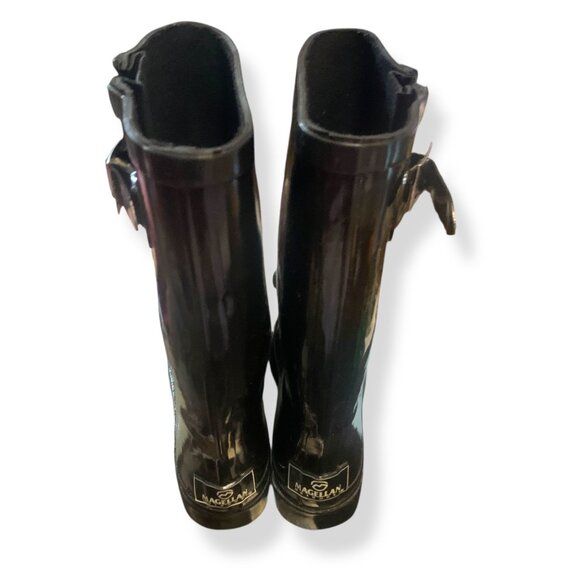 Women's Rain Boots Tall Rubber Outdoor Galoshes Black Size 7B Weather Fashion - Picture 4 of 5